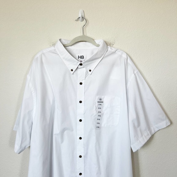 [Harbor Bay] HB White Short Sleeve Button Down Shirt Casual NWT Size 3XL - Picture 7 of 11